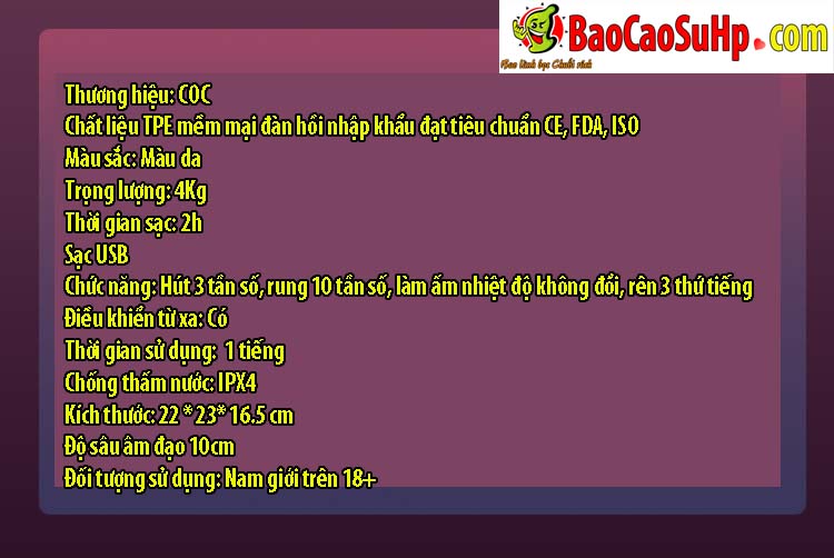 mong gia Japan COC Office Lady Sumi 16 - Mông giả nguyên khối COC Office Amane Rung hút, phát nhiệt 4kg