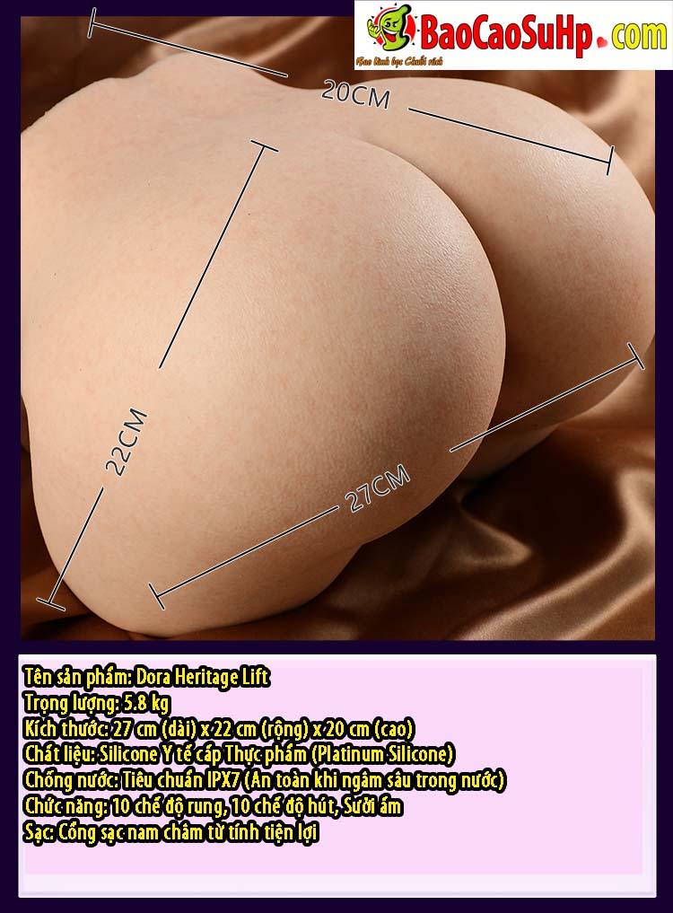 Mong gia nguyen khoi Silicone Dora Heritage Lift 24 - Mông giả nguyên khối silicone Aphrodite Pro Max (Rung - Hút - Nhiệt)