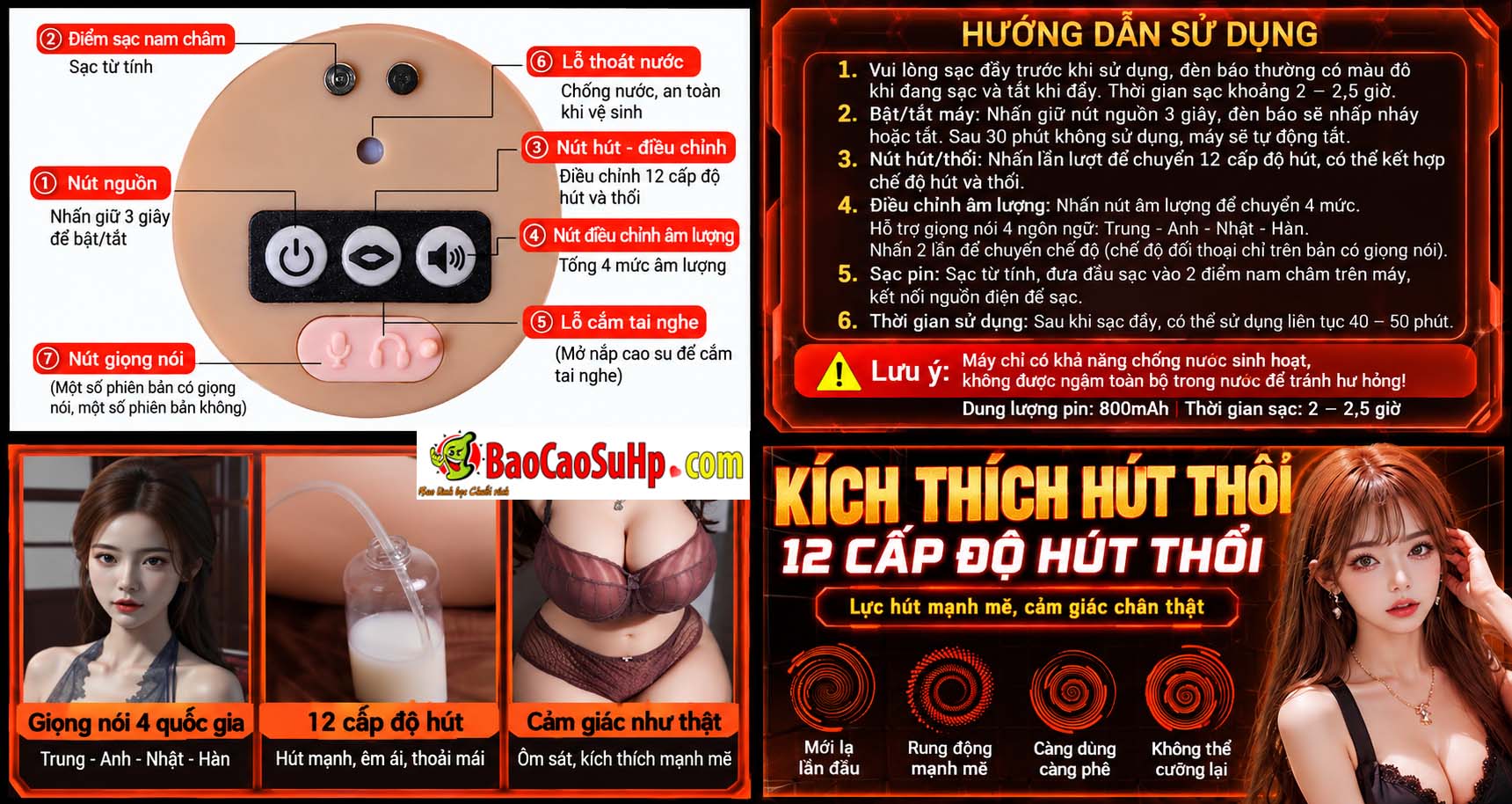 Búp bê tình dục bán thân CC Shirakage Rina 3,2kg rung hút TPE mềm mại – ảnh 26